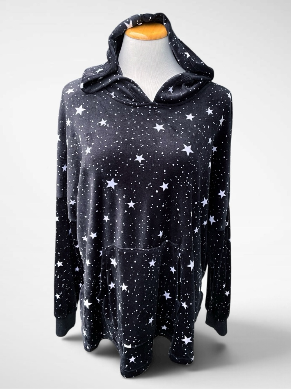 Simply Vera Vera Wang Plus-Size Celestial Star Print Long-Sleeve Hoodie